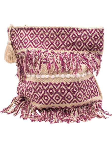 Sac bohème fait main avec franges et pompons – Style ethnique indien