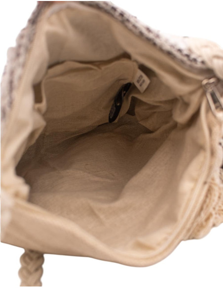 Bolsa transversal boho com franjas e pompons – design étnico feito à mão