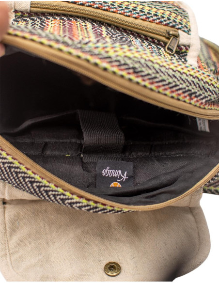 Grand sac à dos coloré en chanvre – Sac à dos ethnique bohème