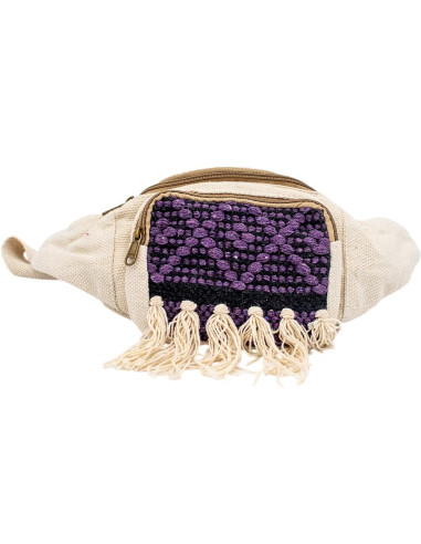Handgefertigte Boho-Bauchtasche mit Fransen und...