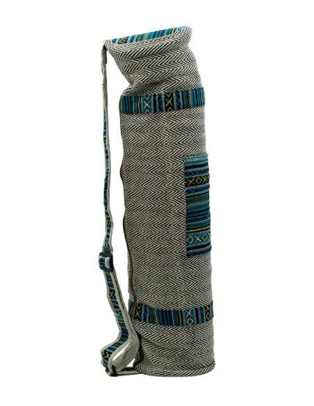 Borsa per tappetino yoga in canapa – Copertina Boho Kimago fatta a mano