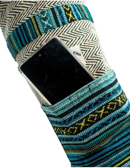 Borsa per tappetino yoga in canapa – Copertina Boho Kimago fatta a mano