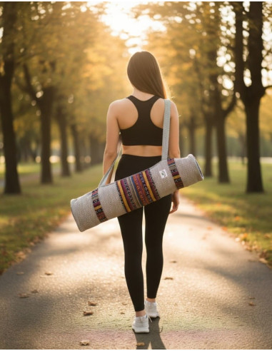 Borsa per tappetino yoga in canapa – Copertina...