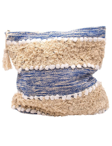 Bolsa Boho Azul com Pompons... 2