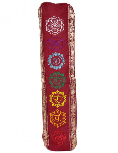 Sac pour tapis de yoga en coton bordeaux –...