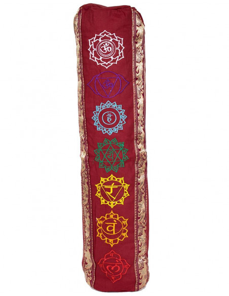 Sac pour tapis de yoga en coton bordeaux – Housse Kimago
