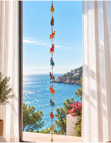 Decoração suspensa com 10 elefantes de tecido –...