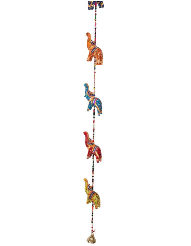 Decoração suspensa com 10 elefantes de tecido –...
