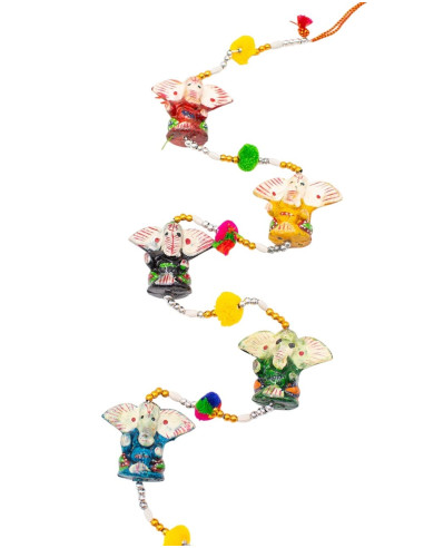 Dekorativer Anhänger mit 5 Ganesha-Figuren –...