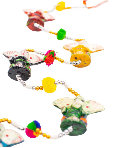 Pingente decorativo com 5 Ganeshas – Artesanato indiano para a casa