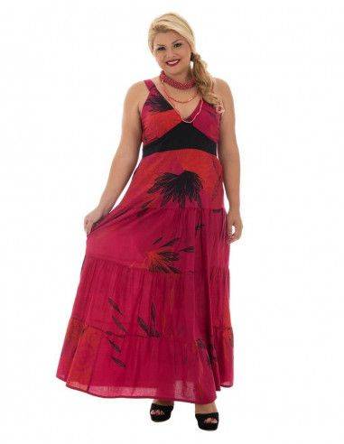 dress-ruffles-summer-red-plus-size