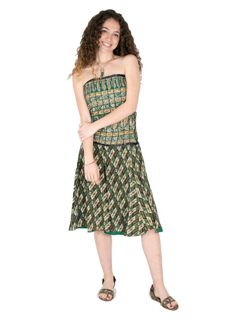 vestido curto sem alças verde