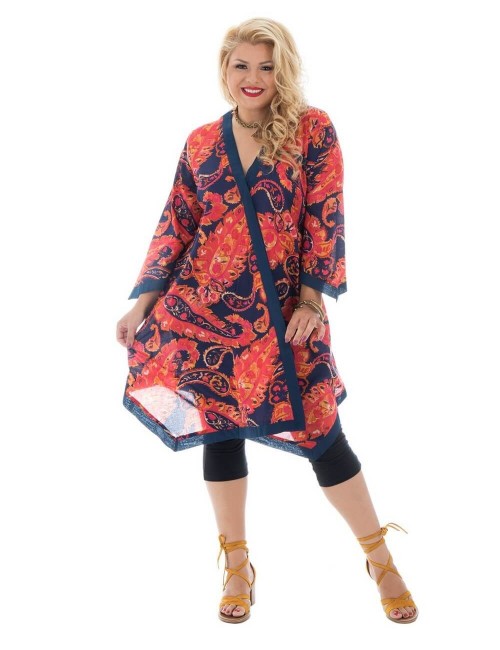Túnica-mulher-48-60-picos-desigual-com-mangas-mola