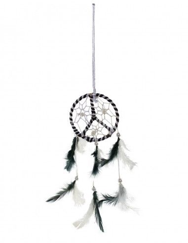 Dreamcatcher-paz-branco-preto-penas