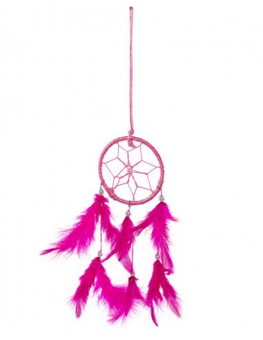 Dreamcatcher-etnico-fucsia-piume