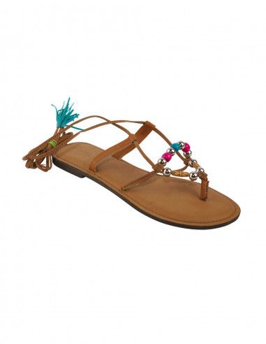 Mulher-sandália-hippie-estilo grego