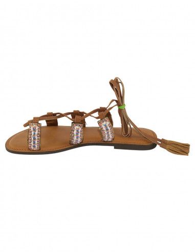 Sandalo-donna-etnico-in pelle-boho