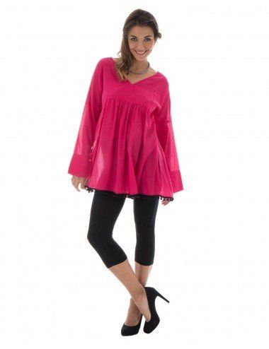 chemisier-femme-large-avec-pompons-larges 2