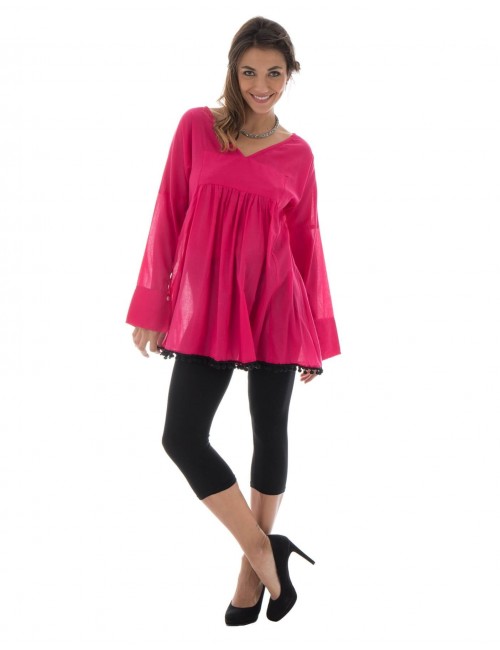 blusa-mujer-amplia-con-pompones