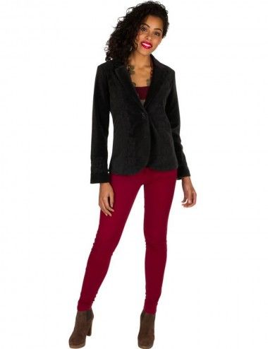 Jacke-kurze-Frau-Samt-schwarz-geschlossen