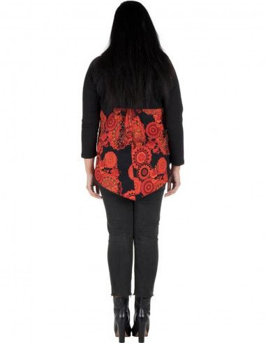 camiseta-preta-mulher-plus-size-xl-print-orange-back