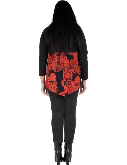 camiseta-preta-mulher-plus-size-xl-print-orange-back