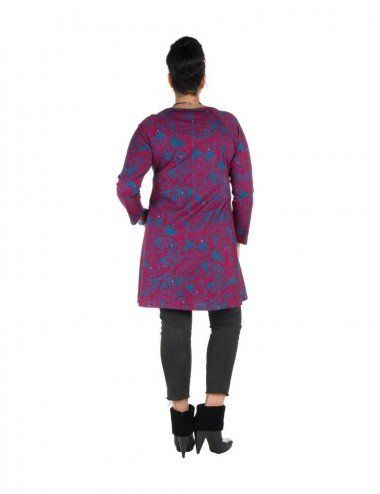 Bluse-Janet-Lila-Plus-Größe-gedruckt-ethnischen-Detail 2