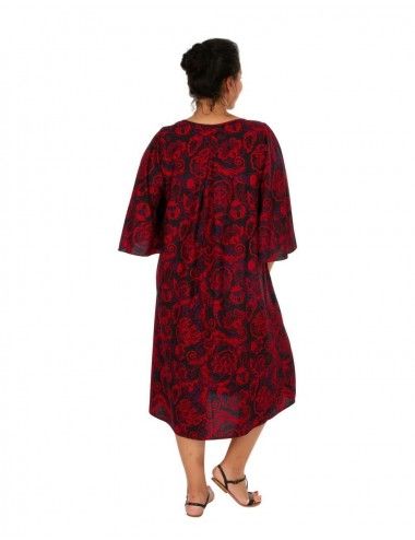 Vestido estampado vintage plus size midi 2