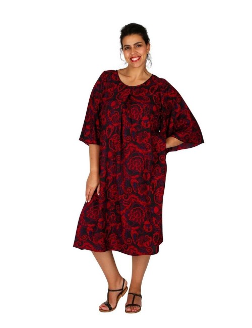 Dress-stamped-vintage-size-Plus-midi