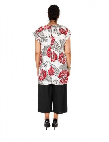 Tunika-mit-kurzen Ärmeln-weiß-plus-Größe 2