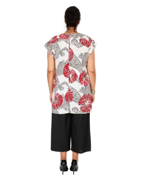 Tunica-with sleeve-short-white-size-large-size-woman
