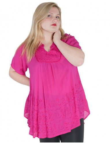 blouse-sleeves-short-cotton-plus-size-purple
