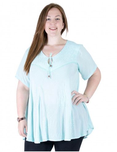 breite Bluse plus Übergröße rot