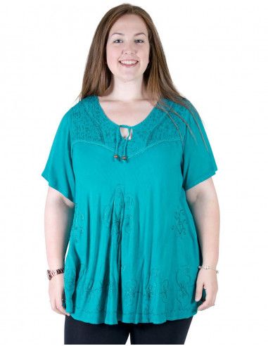 chemisier-grande-taille-large-rouge