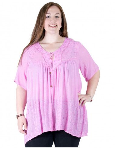 breite Bluse plus Übergröße rot