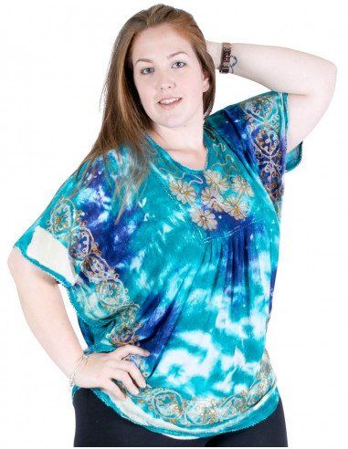 Poncho-Shirt-Sommer-Großgrößen-Grün