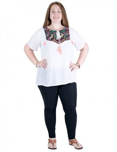 weiße Bluse-Sommer-plus-Größe-Borada